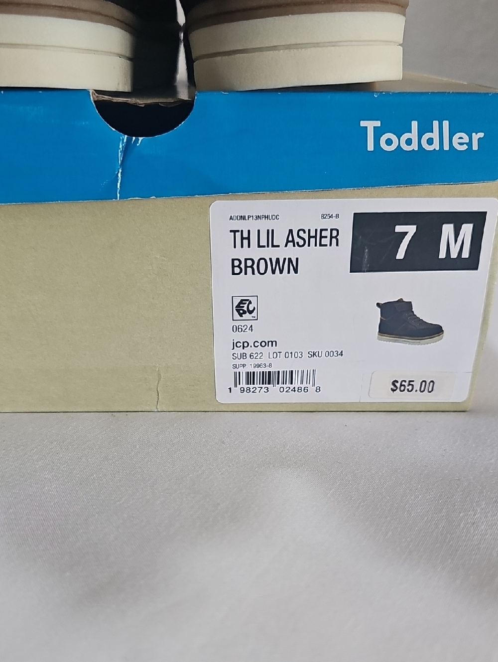 Thereabouts Toddler Boys Lil Asher Brown Flat Heel Lace Up Boot. Size 7 (604) - Picture 4 of 11